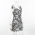 Imprimir Leopard Short Spaghetti Strap Bodycon Backless Dresses